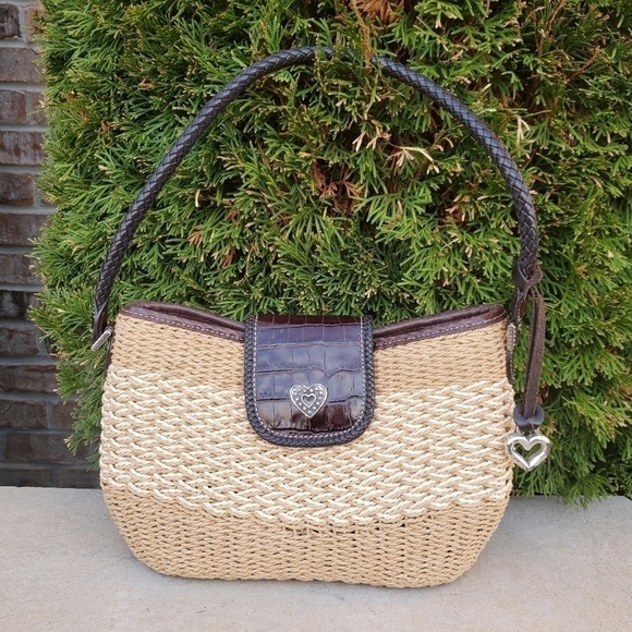 Brighton Handbags - Brighton Heart Straw and Leather Handbag